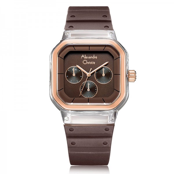 Alexandre Christie AC 2811 Silver Brown Rubber BFRRGBO